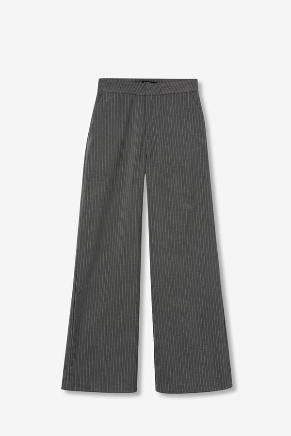 Tiffosi Pantalones Rectos a Rayas gris