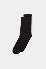 Springfield Meia canelada b&aacute;sica preto