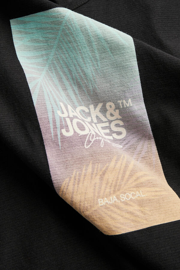 Jack & Jones T-shirt al&ccedil;as long line fit preto