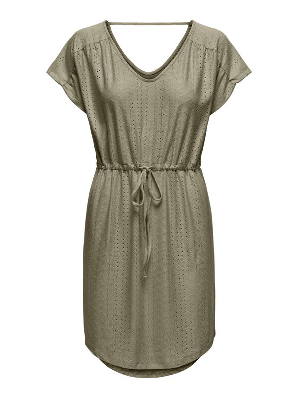 JDY Vestido corto cuello pico verde