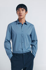 Springfield Camisa popel&iacute;n micro estampado azul