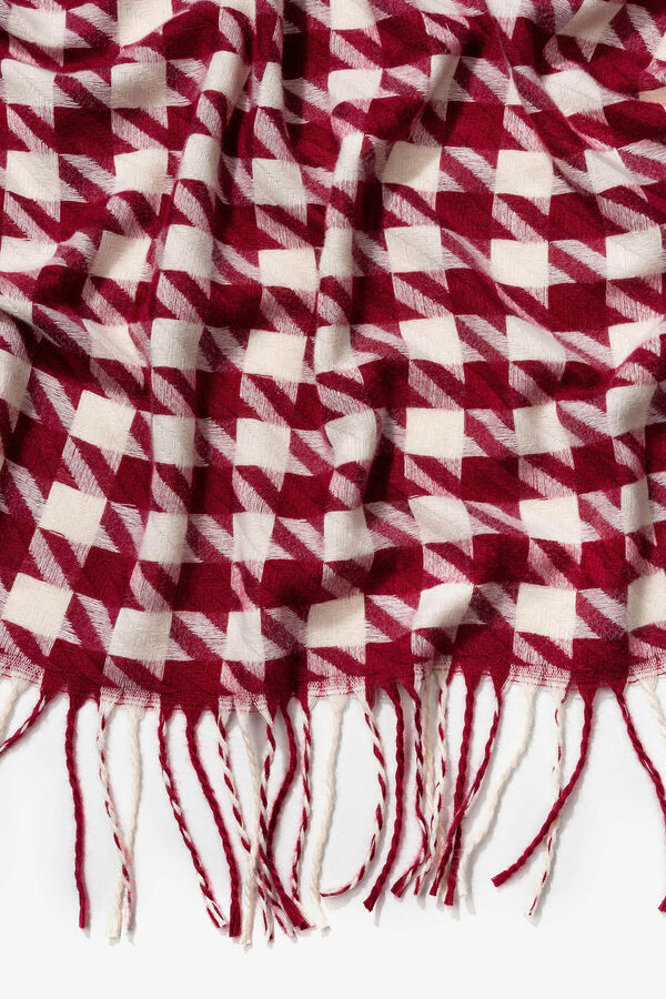 Tiffosi Len&ccedil;o Efeito Geom&eacute;trico com Franjas vermelho