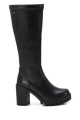 XTI Bota elastica con tacon alto y cremallera negro