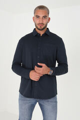 Brave Soul Camisa manga comprida com bolso azul