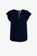 Tiffosi Blusa con Volante azul