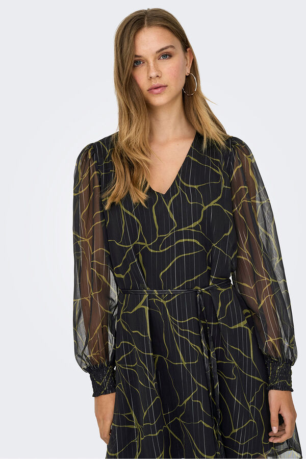 JDY Vestido curto de lurex verde