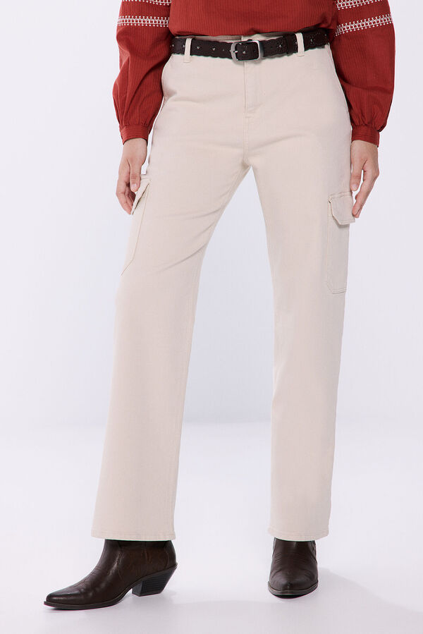 Springfield Pantal&oacute;n cargo algod&oacute;n beige