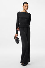 Pieces Top lurex manga larga negro