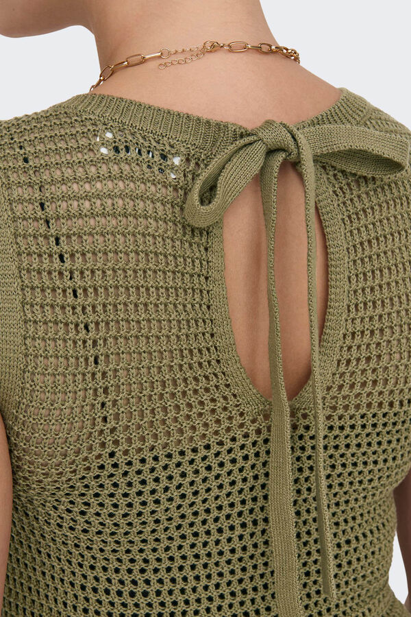 JDY Top de malha rendilhada verde