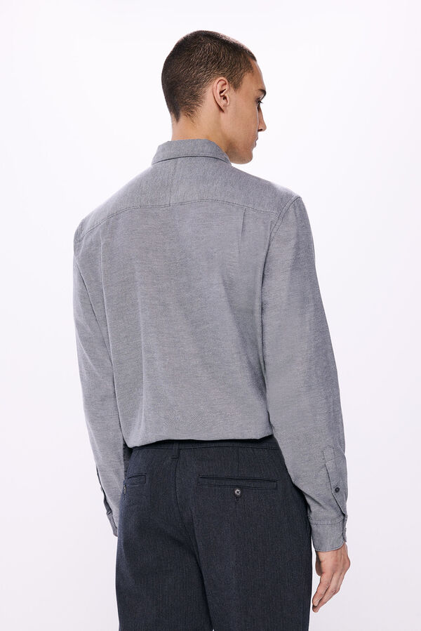 Springfield Camisa estructura afranelada gris