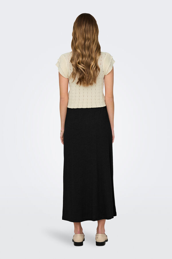 JDY Falda larga fluida negro