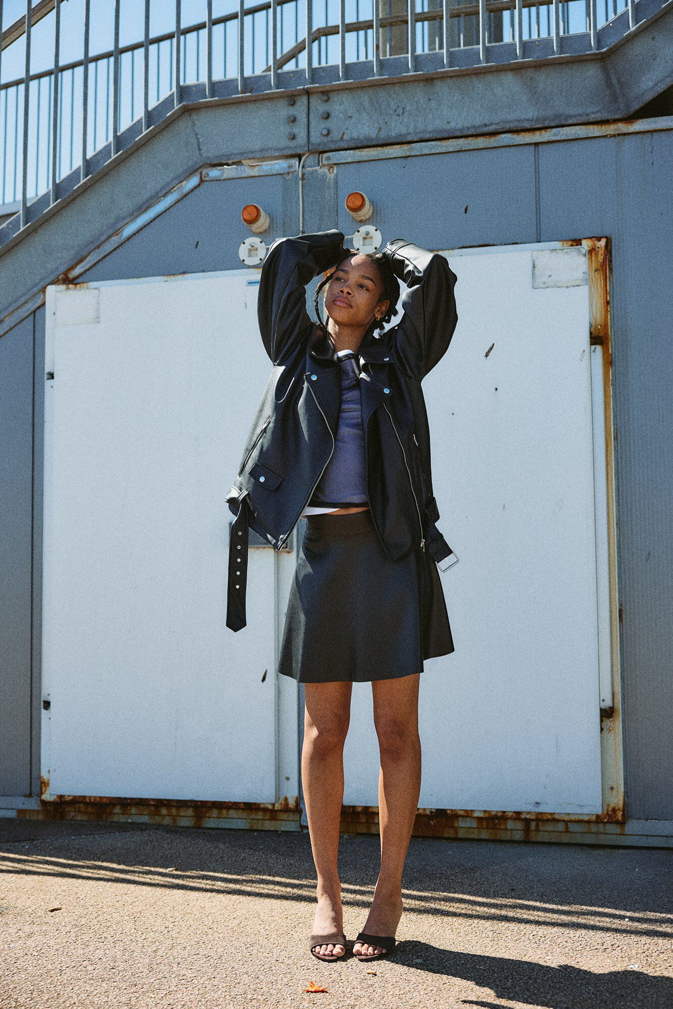 Noisy May Falda skater efecto piel