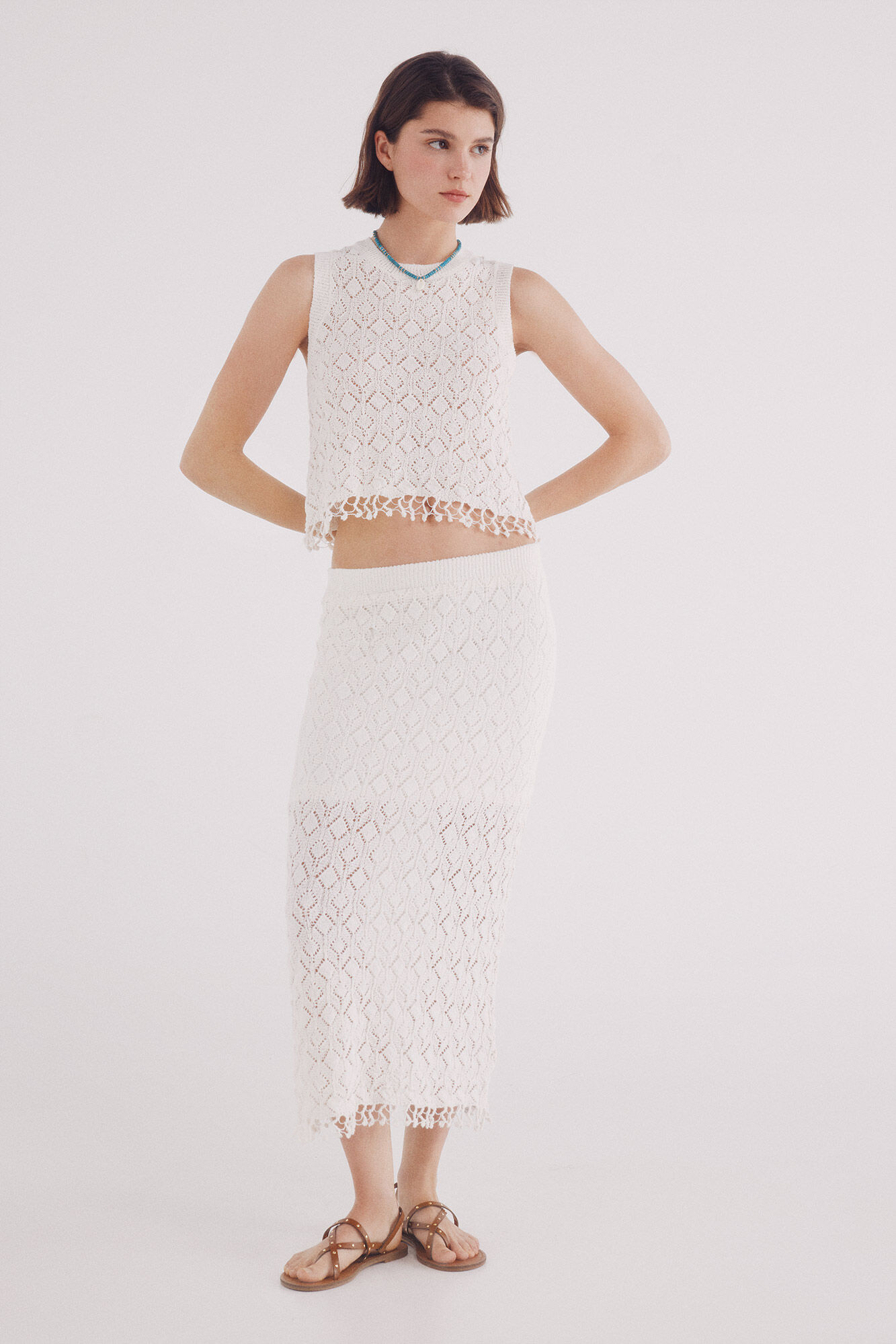 Springfield Saia midi de malha Poointelle