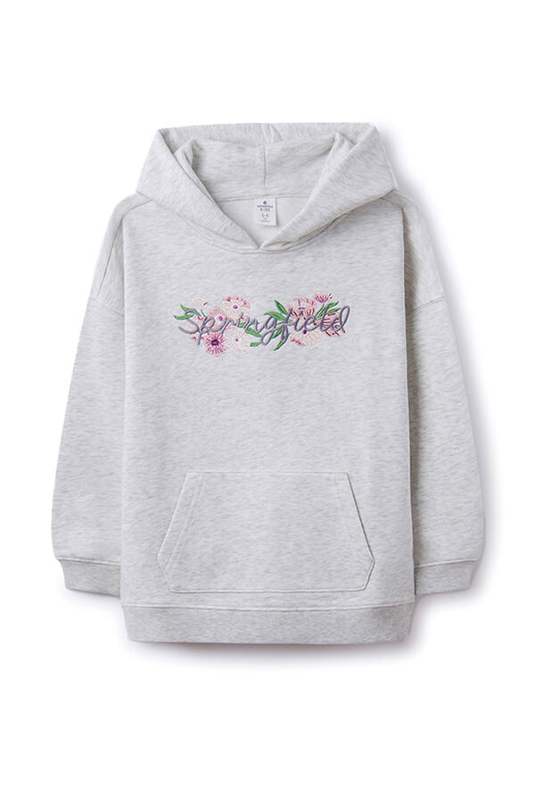 Springfield Kids Sweatshirt capuz flores menina cinzento