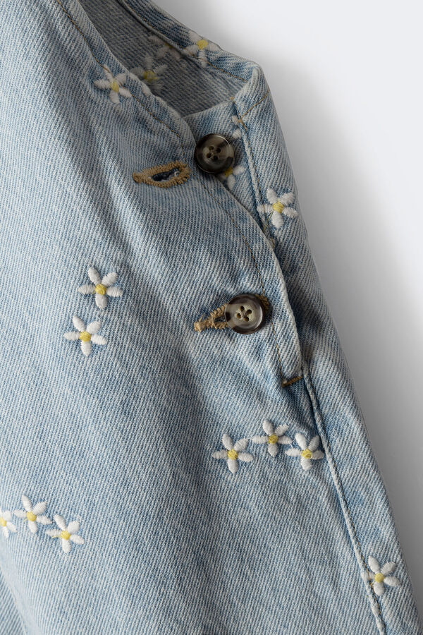 Springfield Kids Macac&atilde;o denim estampado de menina azul