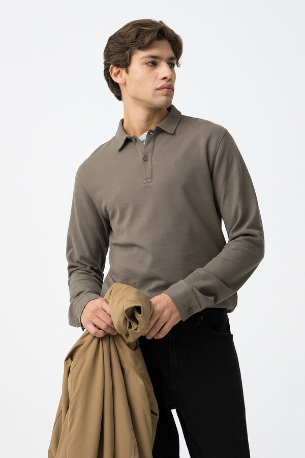 Tiffosi Polo de manga larga beige