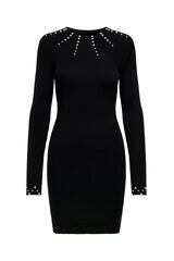 Only Vestido com pérolas preto