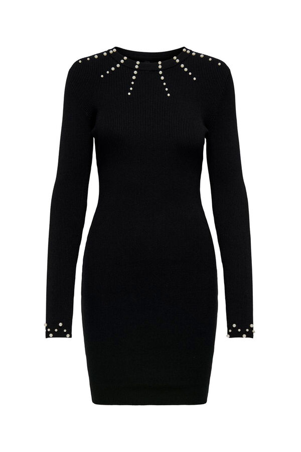 Only Vestido com pérolas preto