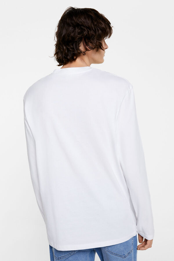 Springfield T-shirt manga comprida logo branco