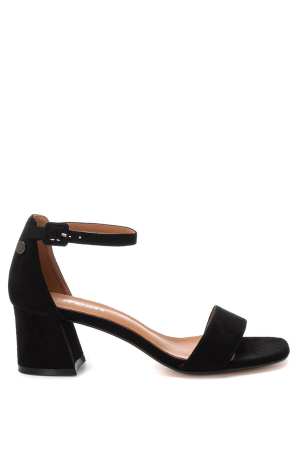 Refresh Zapatos antelina tac&oacute;n ancho negro