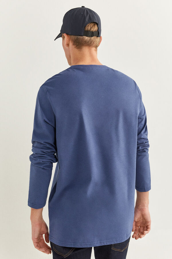 Springfield Camiseta manga larga básica azul indigo