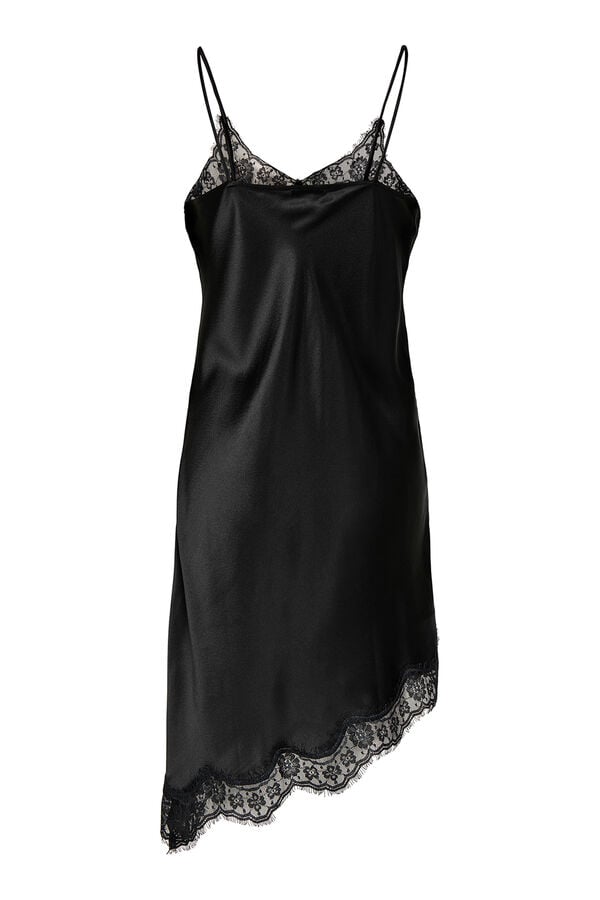 JDY Vestido curto de lingerie preto