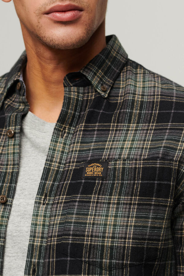 Superdry Camisa cuadros negro