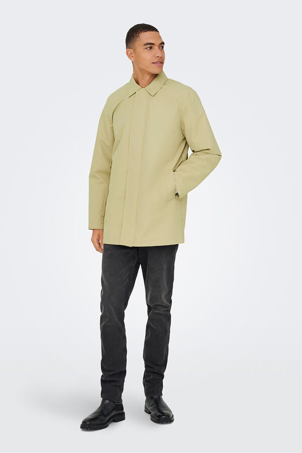 Only & Sons Gabardina cierre de cremallera gris