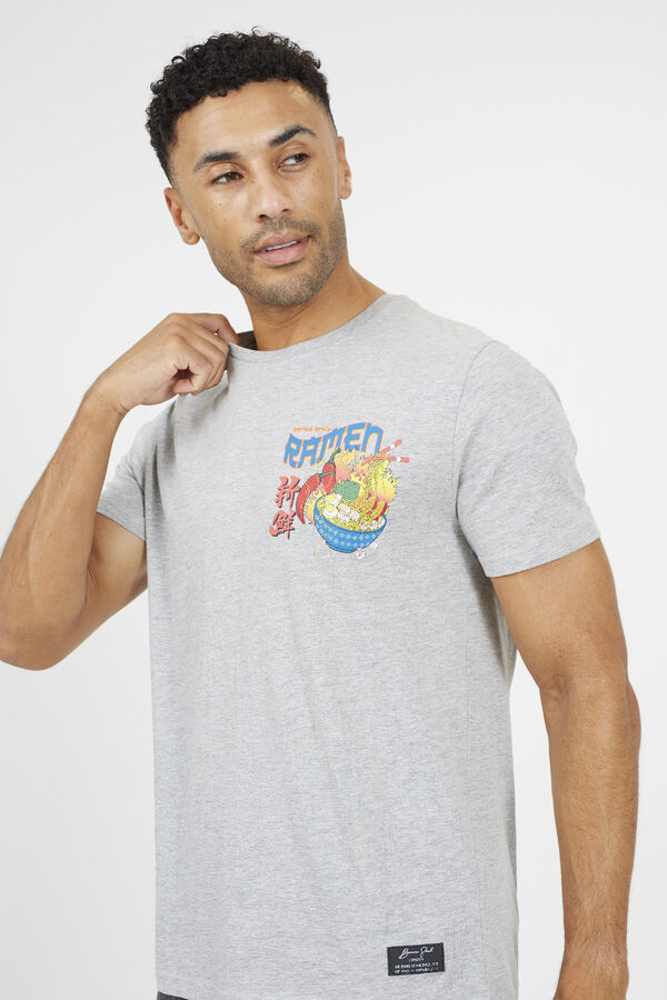 Brave Soul Camiseta com estampado nas costas cinzento