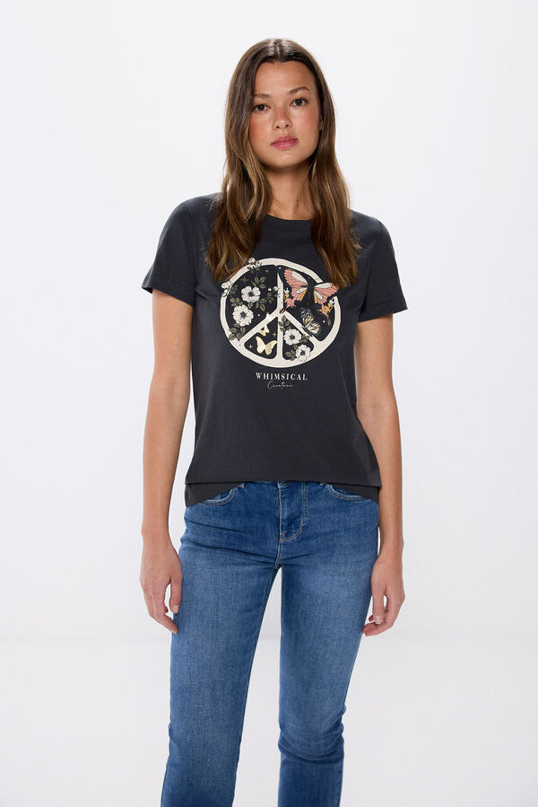 Springfield Camiseta gr&aacute;fica algod&oacute;n gris