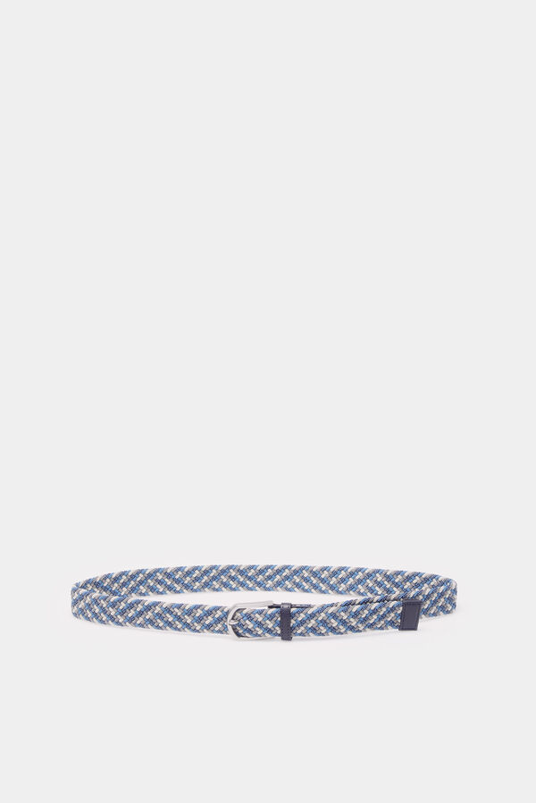 Springfield Cintur&oacute;n trenzado multicolor azules azul