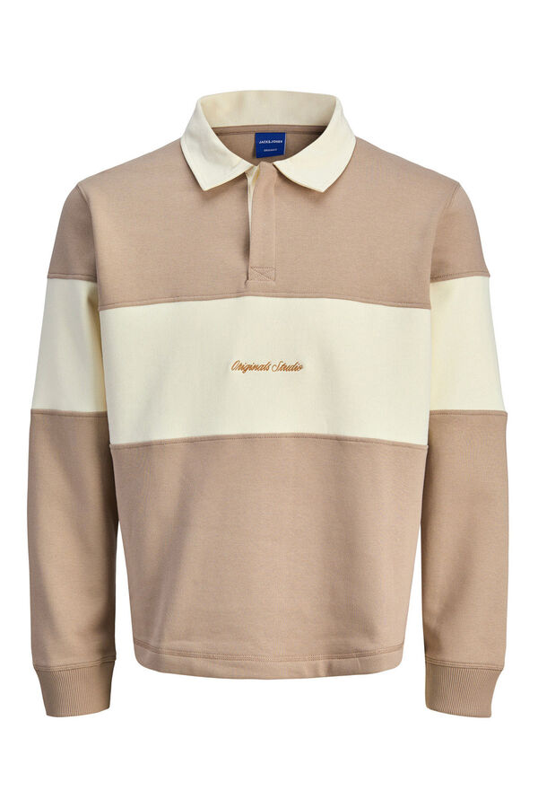 Jack & Jones Sweatshirt polo com listras cru