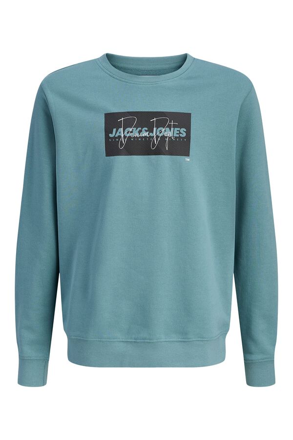 Jack & Jones Junior Sudadera logo cuadrado turquesa