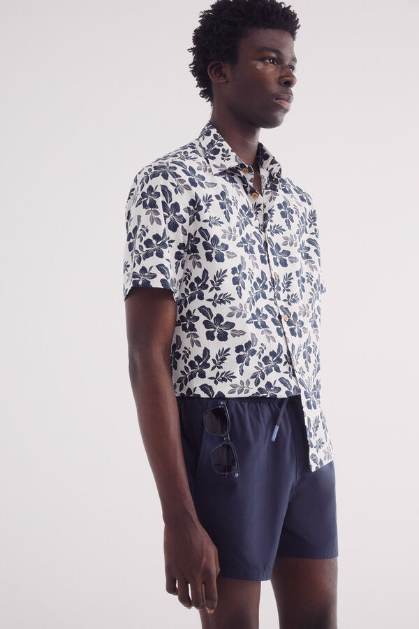 Springfield Fato de banho liso azul