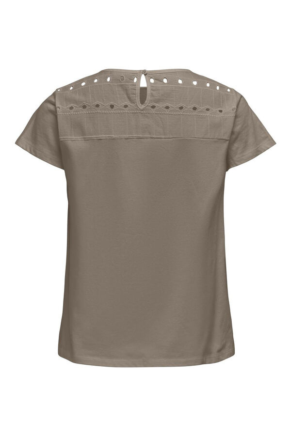 JDY Top gola redonda renda cru