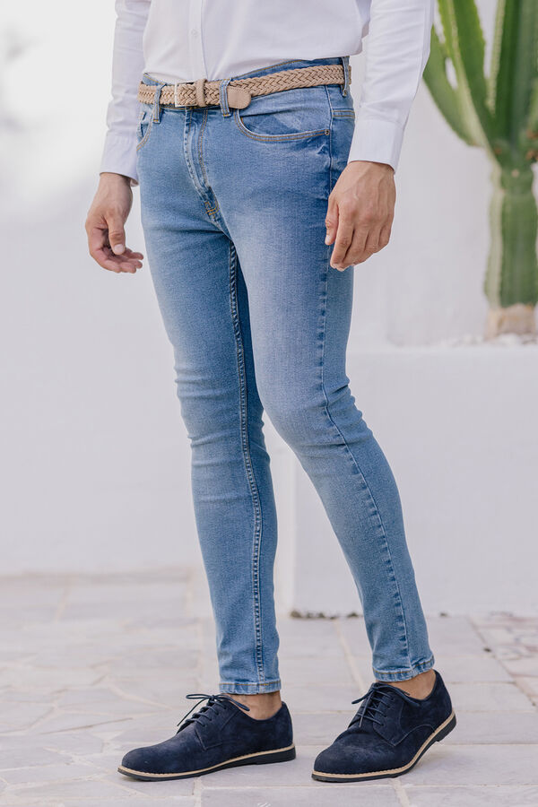 Celopman Calças denim skinny azul