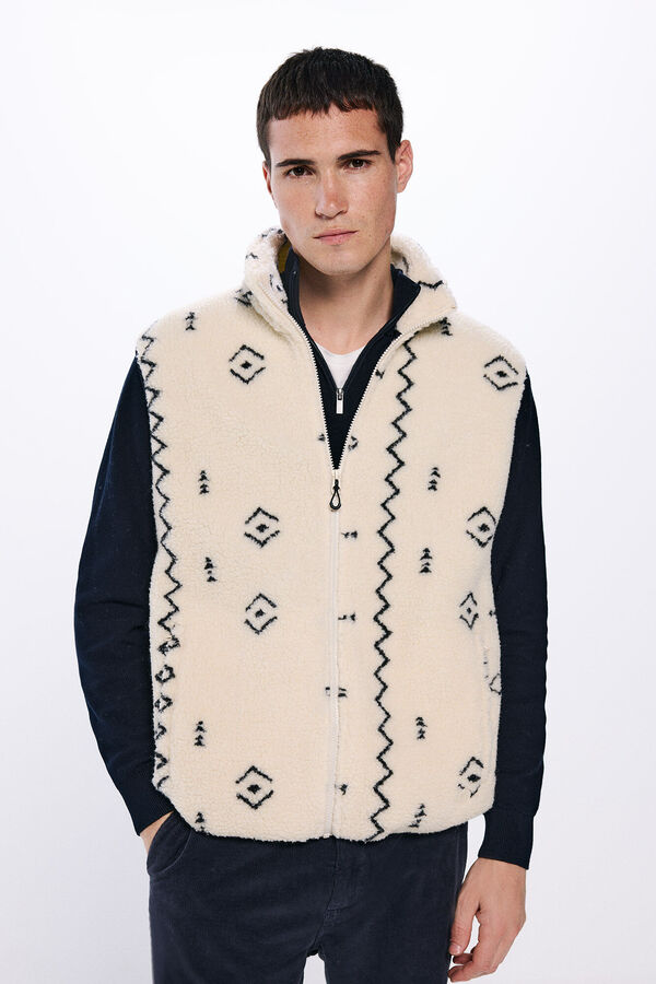 Springfield Chaleco borrego jacquard beige