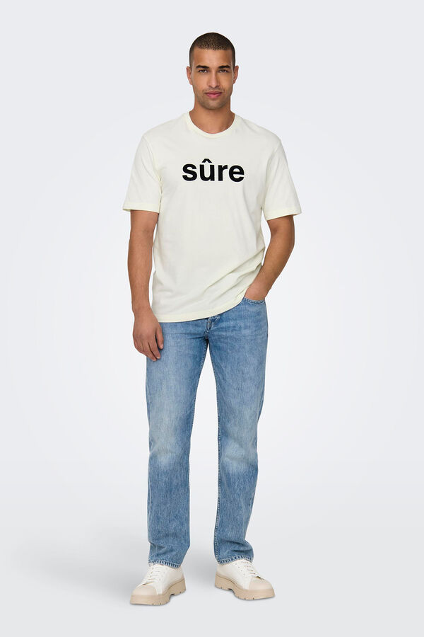 Only & Sons T-shirt b&aacute;sica branco