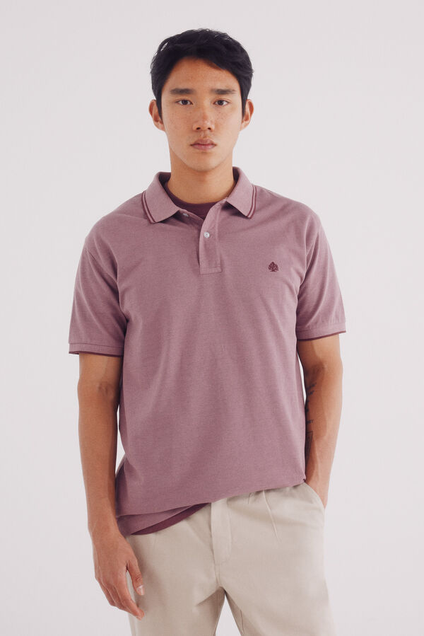 Springfield Polo piqu&eacute; detalhes contraste regular fit vermelho