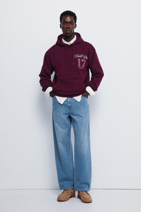 Springfield Sudadera capucha bordados burdeos