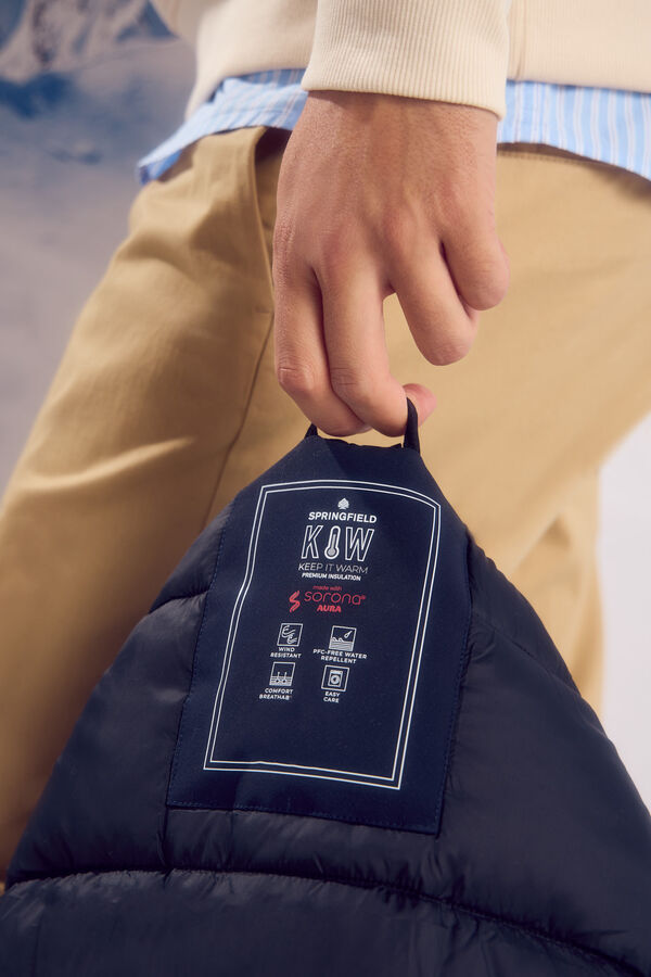 Springfield Parka corta acolchada t&eacute;rmica azul