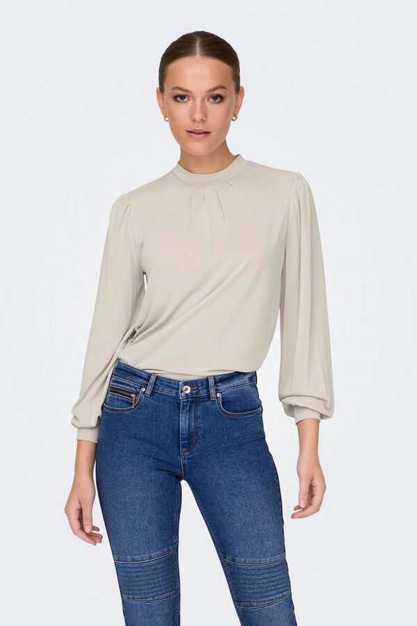 Only Top fluido de manga larga gris