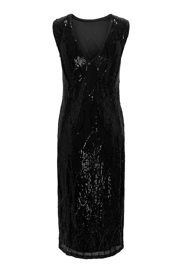 JDY Vestido de lantejoulas  preto