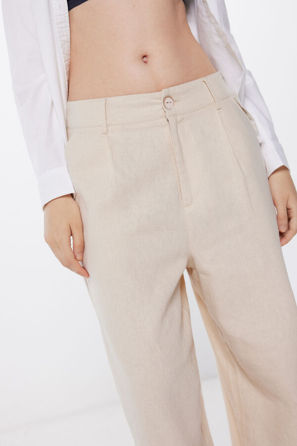 Springfield Cal&ccedil;as Chino Linho camel