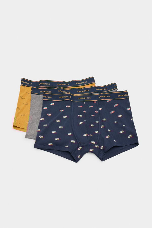 Springfield Pack de 3 boxers de algod&atilde;o estampado estampado