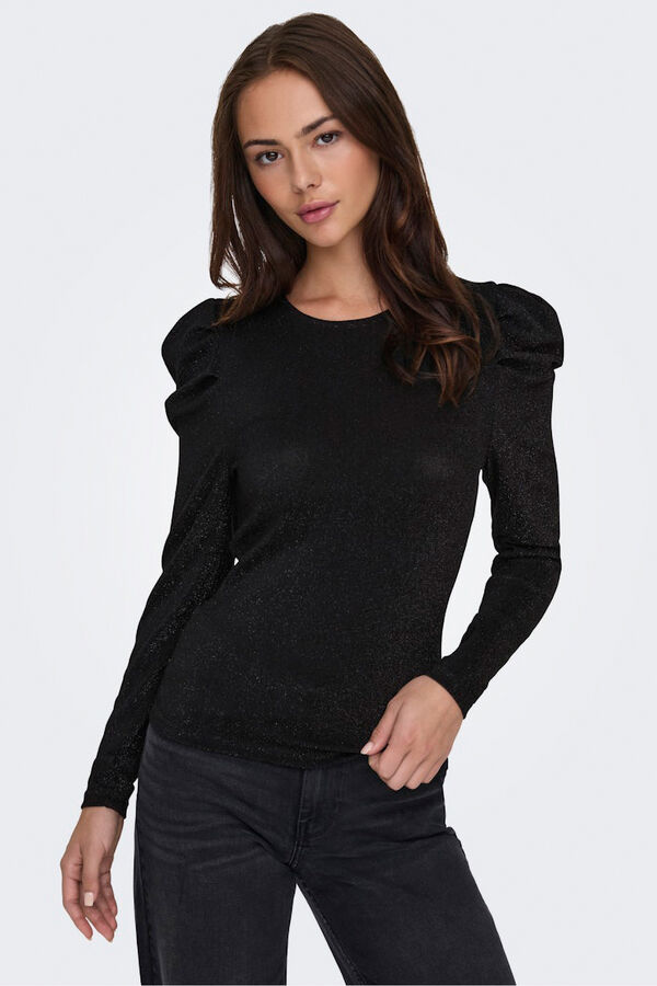 Only Blusa con glitter negro