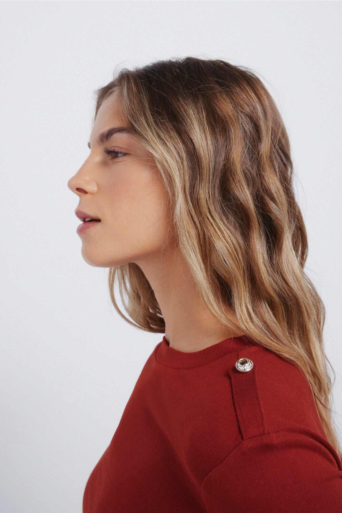 Springfield Camiseta punto cortado trabilla hombro