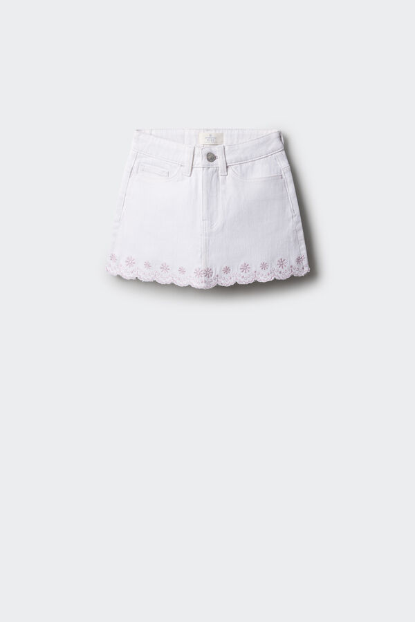 Springfield Kids Saia bordada de menina branco