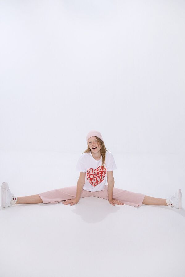 Springfield Kids Camiseta corazón niña blanco