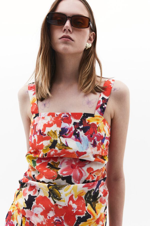 Oxxo Top floral rojo